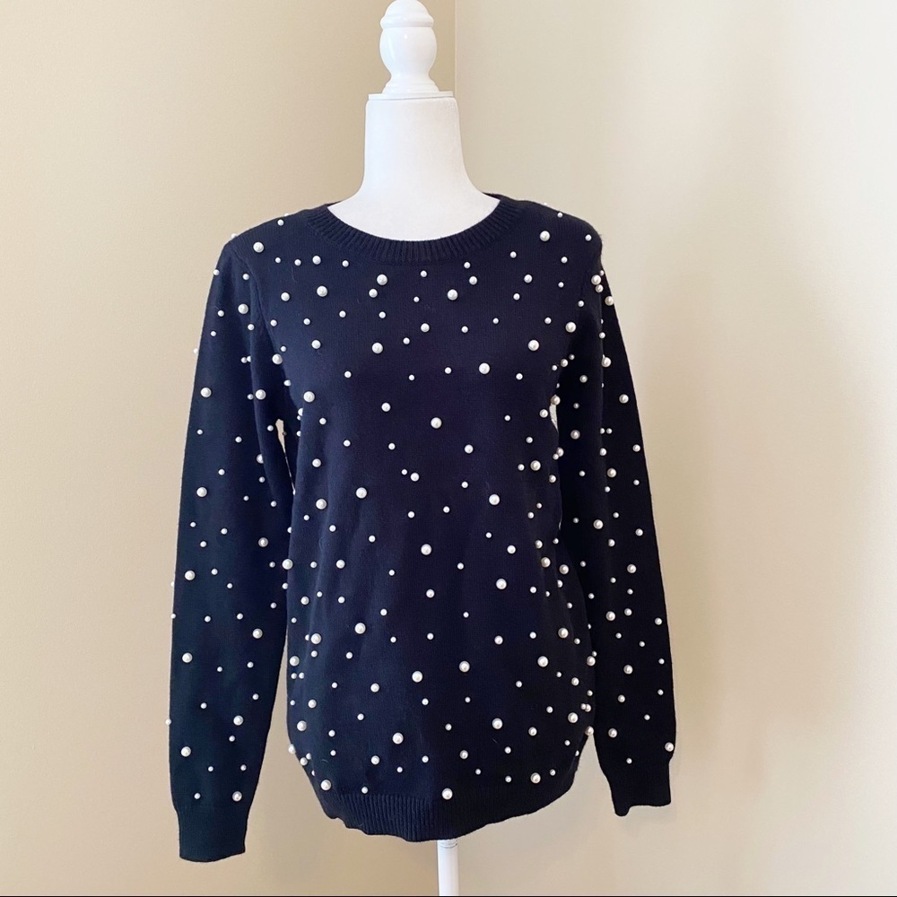 Love Token NWT Bradley Pearl Black Sweater - M